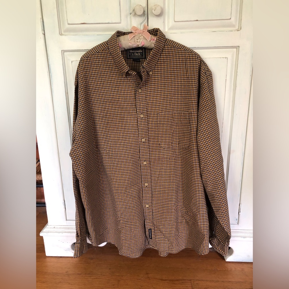 XL Abercrombie plaid button down, 100% cotton